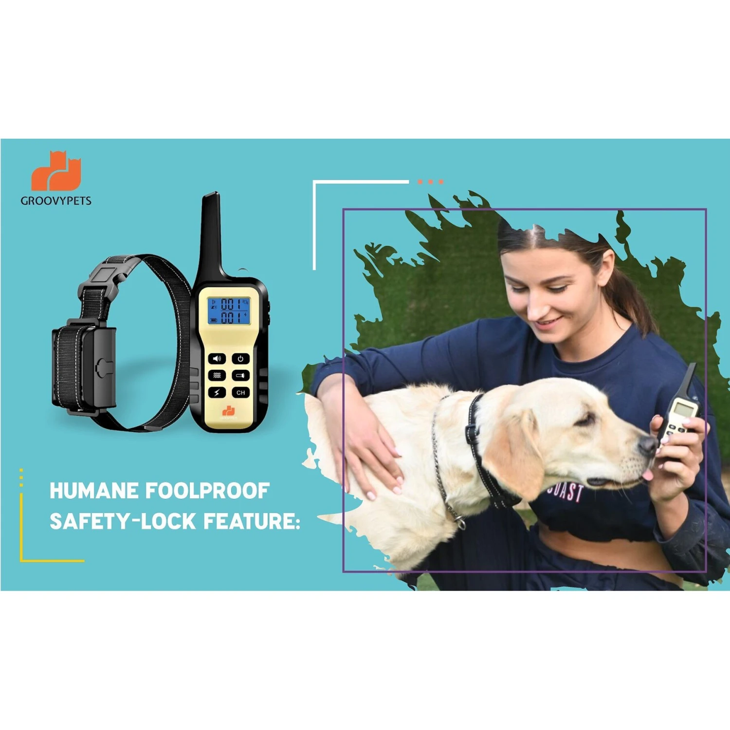 GroovyPets One Dog Set 1100 Yard Auto Anti Bark, Humane Beep, Vibration, Static Shock Waterproof Rechargeable Dog Training Shock Collar System 5 GroovyPets One Dog Set 1100 Yard Auto Anti Bark, Humane Beep, Vibration, Static Shock Waterproof Rechargeable Dog Training Shock Collar System - Image 5