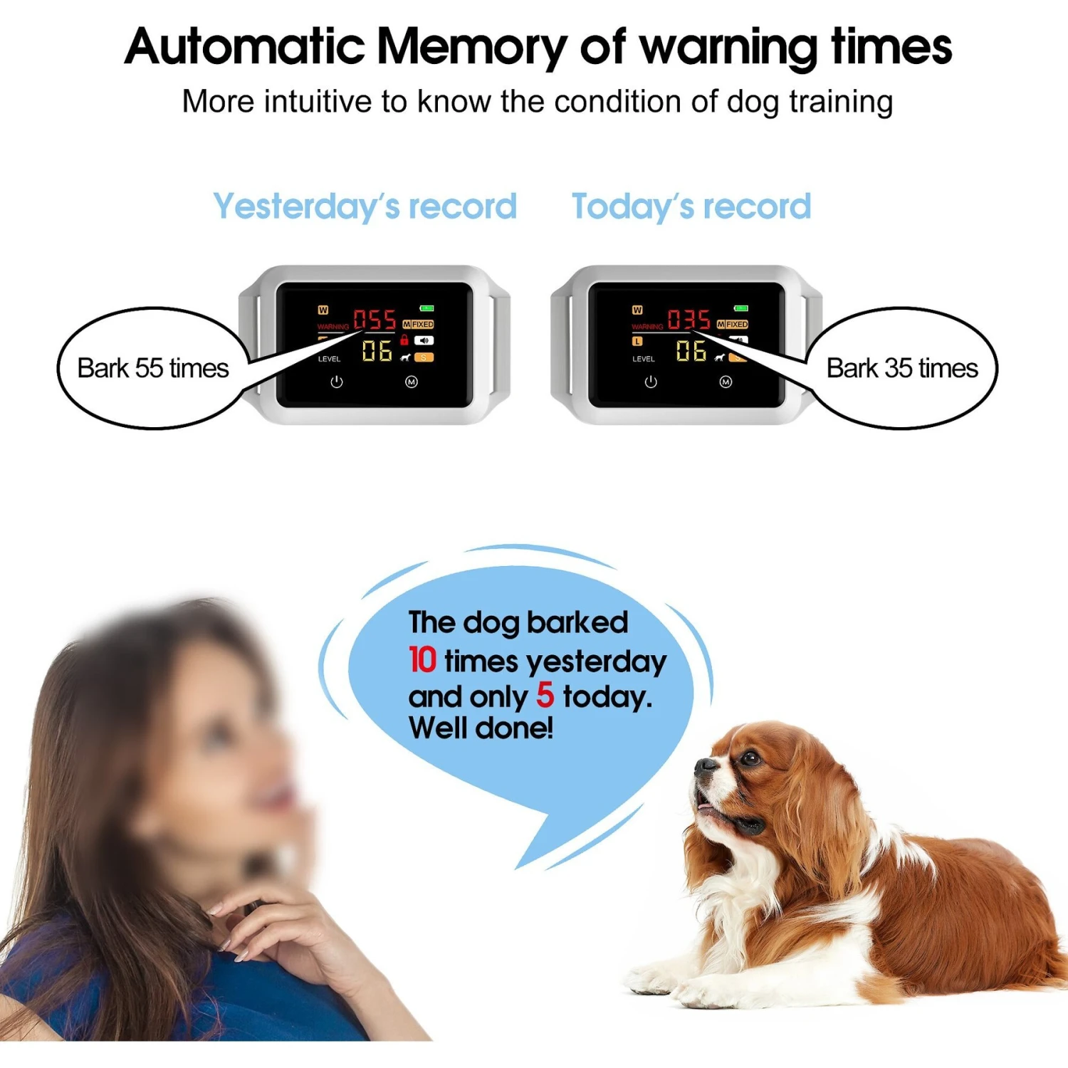 Petdiary Smart Bark Waterproof Dog Training Collar, Small, White 5 Petdiary Smart Bark Waterproof Dog Training Collar, Small, White - Image 5