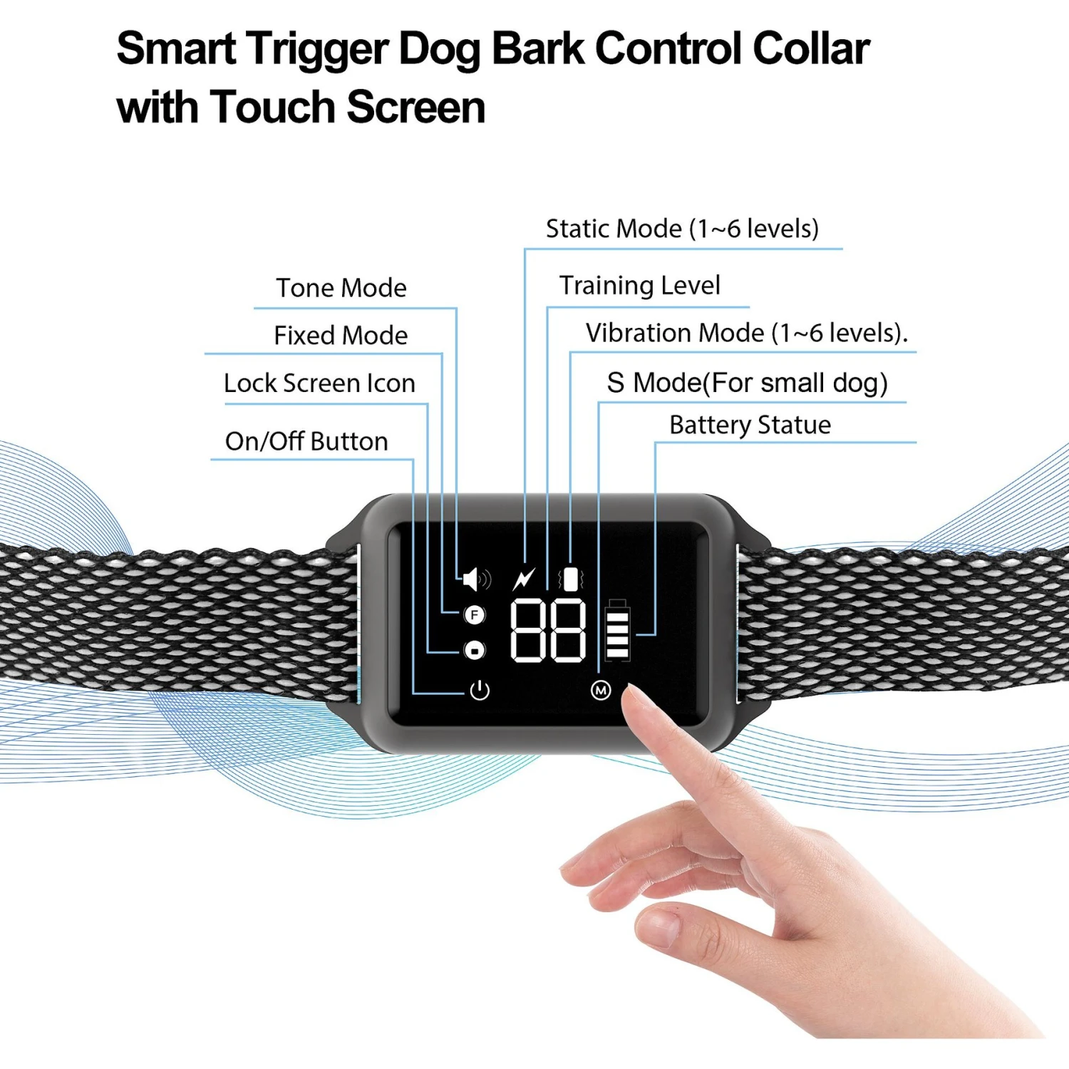 Petdiary Smart Bark Waterproof Static Dog Bark Collar, Small, Dark Gray 4 Petdiary Smart Bark Waterproof Static Dog Bark Collar, Small, Dark Gray - Image 4