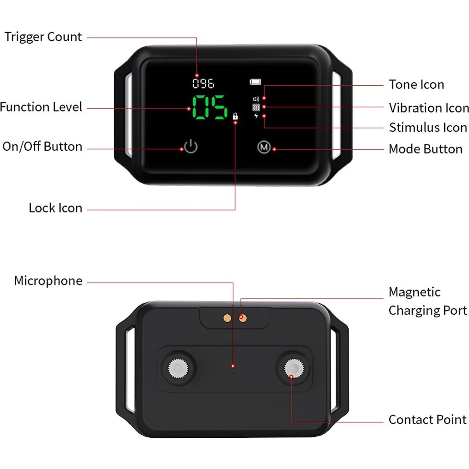 PATPET Premium Waterproof Visualized Automatic Bark Training Collar 2 PATPET Premium Waterproof Visualized Automatic Bark Training Collar - Image 2