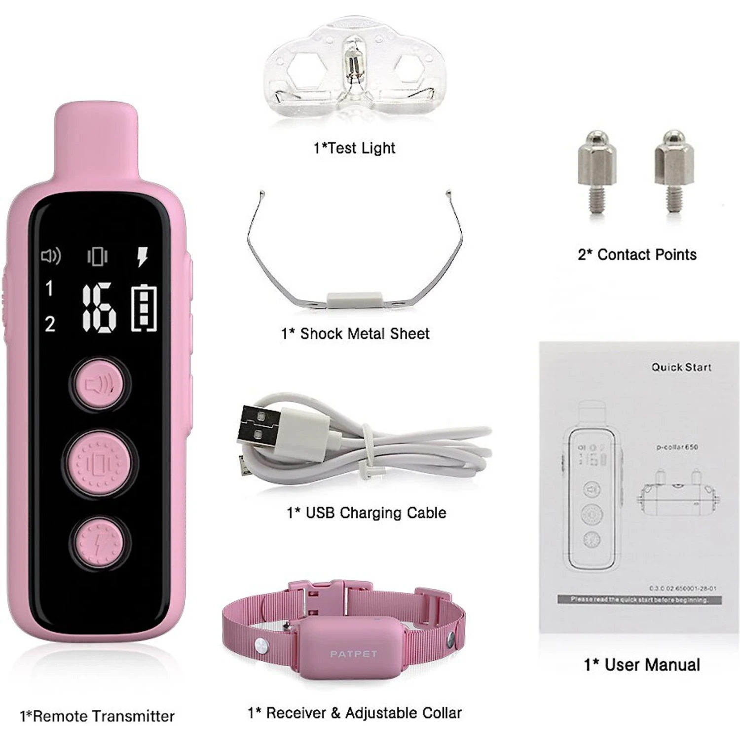 PATPET P650 300M Remote Training Dog Collar, Small, Pink 7 PATPET P650 300M Remote Training Dog Collar, Small, Pink - Image 7
