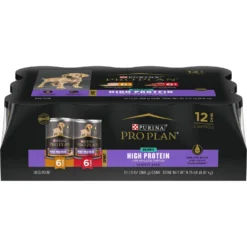Purina Pro Plan Sport Development Puppy High Protein Beef & Rice Entrée & Chicken & Rice Entrée Variety Pack Wet Dog Food, 13-oz Can, Case Of 12