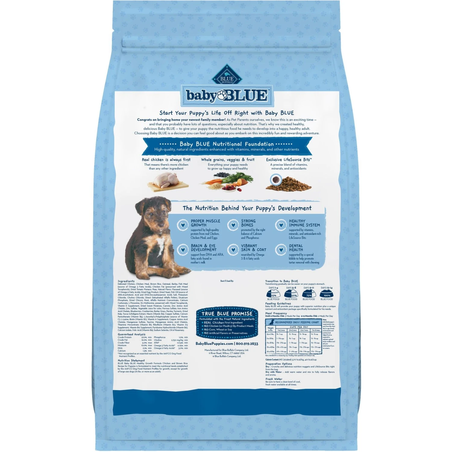 Blue Buffalo Baby Blue Healthy Growth Formula Natural Chicken & Brown Rice Recipe Puppy Dry Food 2 Blue Buffalo Baby Blue Healthy Growth Formula Natural Chicken & Brown Rice Recipe Puppy Dry Food - Image 2
