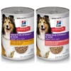 Hill's Science Diet Adult Sensitive Stomach & Skin Chicken & Vegetable Entrée Canned Dog Food & Hill's Science Diet Adult Sensitive Stomach & Skin Grain-Free Salmon & Vegetable Entree Canned Dog Food