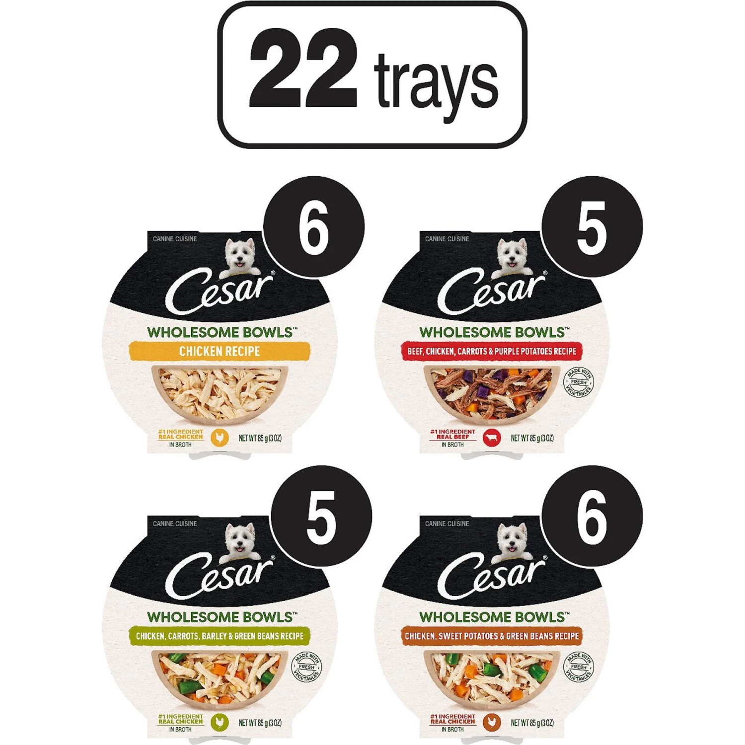 Cesar Wholesome Bowls Small Breed Adult Soft Wet Dog Food Variety Pack 2 Cesar Wholesome Bowls Small Breed Adult Soft Wet Dog Food Variety Pack - Image 2