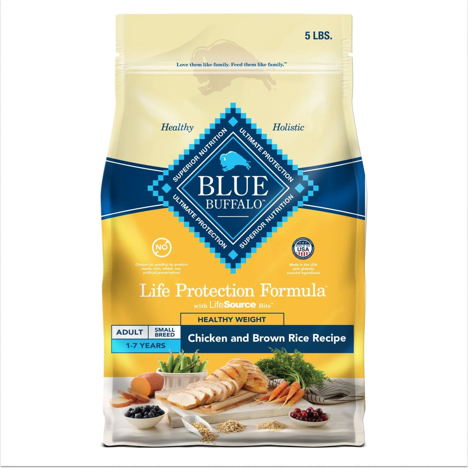 Blue Buffalo Life Protection Formula Small Breed Healthy Weight Adult Chicken & Brown Rice Recipe Dry Dog Food 1 Blue Buffalo Life Protection Formula Small Breed Healthy Weight Adult Chicken & Brown Rice Recipe Dry Dog Food