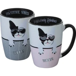 Pounce + Fetch Sip Of Art Furry Friends Ceramic Coffee Mug Set, 15-oz, Style Varies