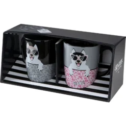 Pounce + Fetch Sip Of Art Furry Friends Ceramic Coffee Mug Set, 15-oz, Style Varies -Pawsphoria Sales Store 363198 PT5. AC SS1800 V1644005575
