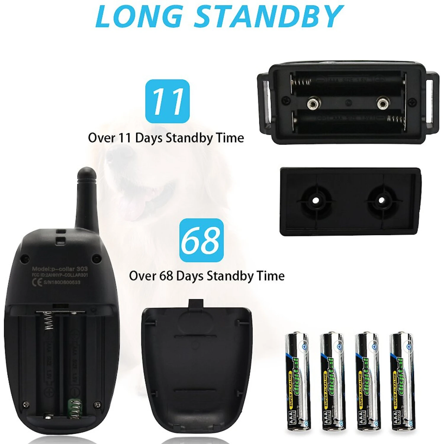 PATPET P303 1000ft Remote Dog Training Shock Collar 4 PATPET P303 1000ft Remote Dog Training Shock Collar - Image 4