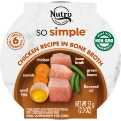 Nutro So Simple Meal Complement Chicken Recipe In Bone Broth Grain-Free Adult Wet Dog Food Topper