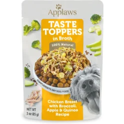 Applaws Taste Toppers Chicken, Broccoli, Apple & Quinoa In Broth Wet Dog Food Topper, 3-oz Pouch