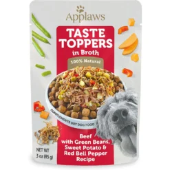 Applaws Taste Toppers Beef, Green Beans, Pepper & Sweet Potato In Broth Wet Dog Food Topper, 3-oz Pouch
