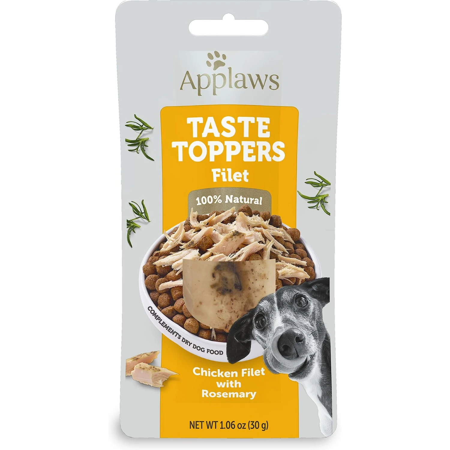 Applaws Taste Toppers Chicken & Rosemary Flavor Fillet Wet Dog Food Topper, 1.06-oz Pouch, Case Of 12 1 Applaws Taste Toppers Chicken & Rosemary Flavor Fillet Wet Dog Food Topper, 1.06-oz Pouch, Case Of 12