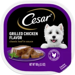 Cesar Classic Loaf In Sauce Grilled Chicken Flavor Grain-Free Small Breed Adult Wet Dog Food Trays