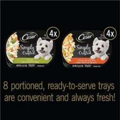 Cesar Simply Crafted Variety Pack Chicken, Carrots, Potatoes & Peas & Chicken, Sweet Potato, Apple, Barley & Spinach Limited-Ingredient Wet Dog Food Topper -Pawsphoria Sales Store 367262 PT2. AC SS1800 V1644381721