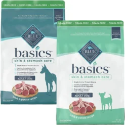 Blue Buffalo Basics Skin & Stomach Care Grain-Free Formula Lamb & Potato Recipe Large Breed Adult Dry Dog Food & Blue Buffalo Basics Skin & Stomach Care Grain-Free Formula Lamb & Potato Recipe Small Breed Adult Dry Dog Food