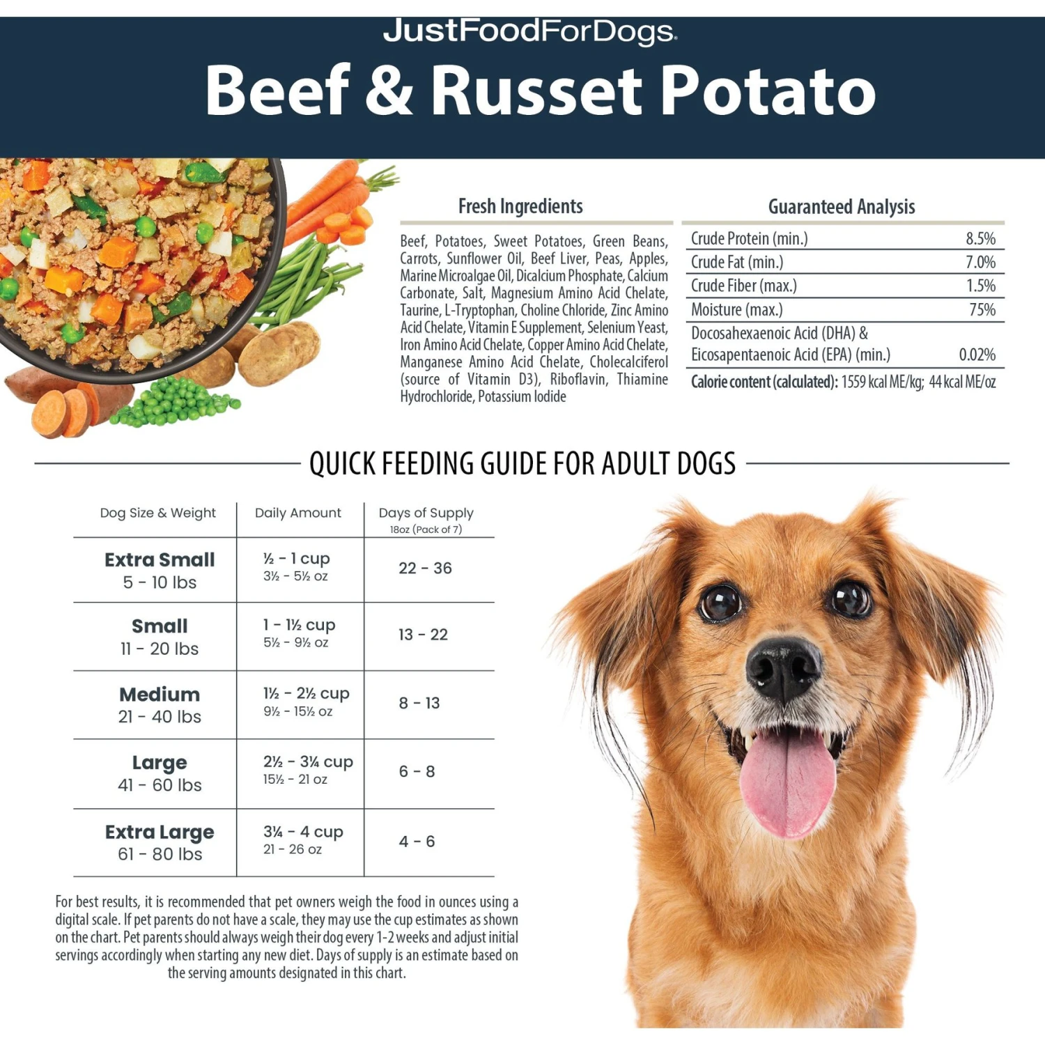 JustFoodForDogs Beef & Russet Potato Recipe Frozen Human-Grade Fresh Dog Food 7 JustFoodForDogs Beef & Russet Potato Recipe Frozen Human-Grade Fresh Dog Food - Image 7