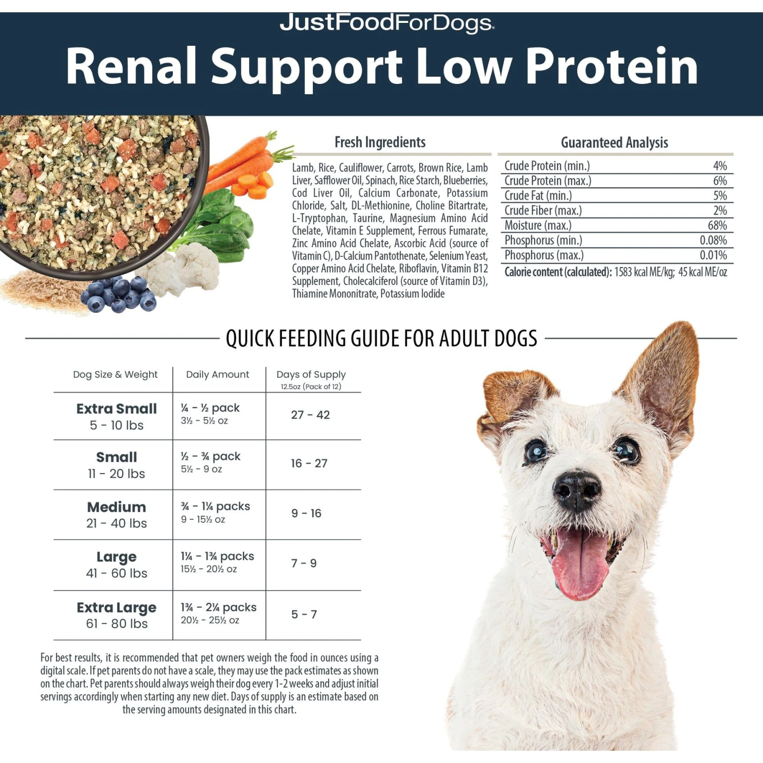 JustFoodForDogs Veterinary Diet PantryFresh Renal Support Low Protein Shelf-Stable Fresh Dog Food, 12.5-oz Pouch, Case Of 12 8 JustFoodForDogs Veterinary Diet PantryFresh Renal Support Low Protein Shelf-Stable Fresh Dog Food, 12.5-oz Pouch, Case Of 12 - Image 8