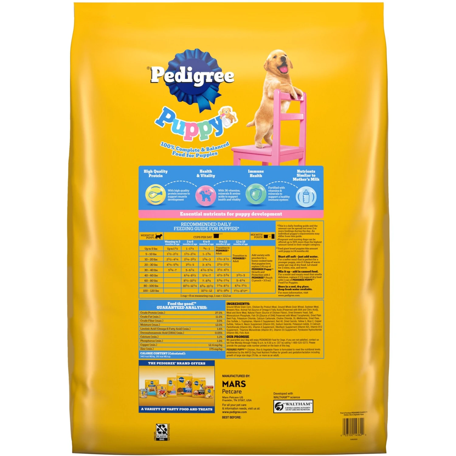 Pedigree Puppy Growth & Protection Chicken & Vegetable Flavor Dry Dog Food 2 Pedigree Puppy Growth & Protection Chicken & Vegetable Flavor Dry Dog Food - Image 2