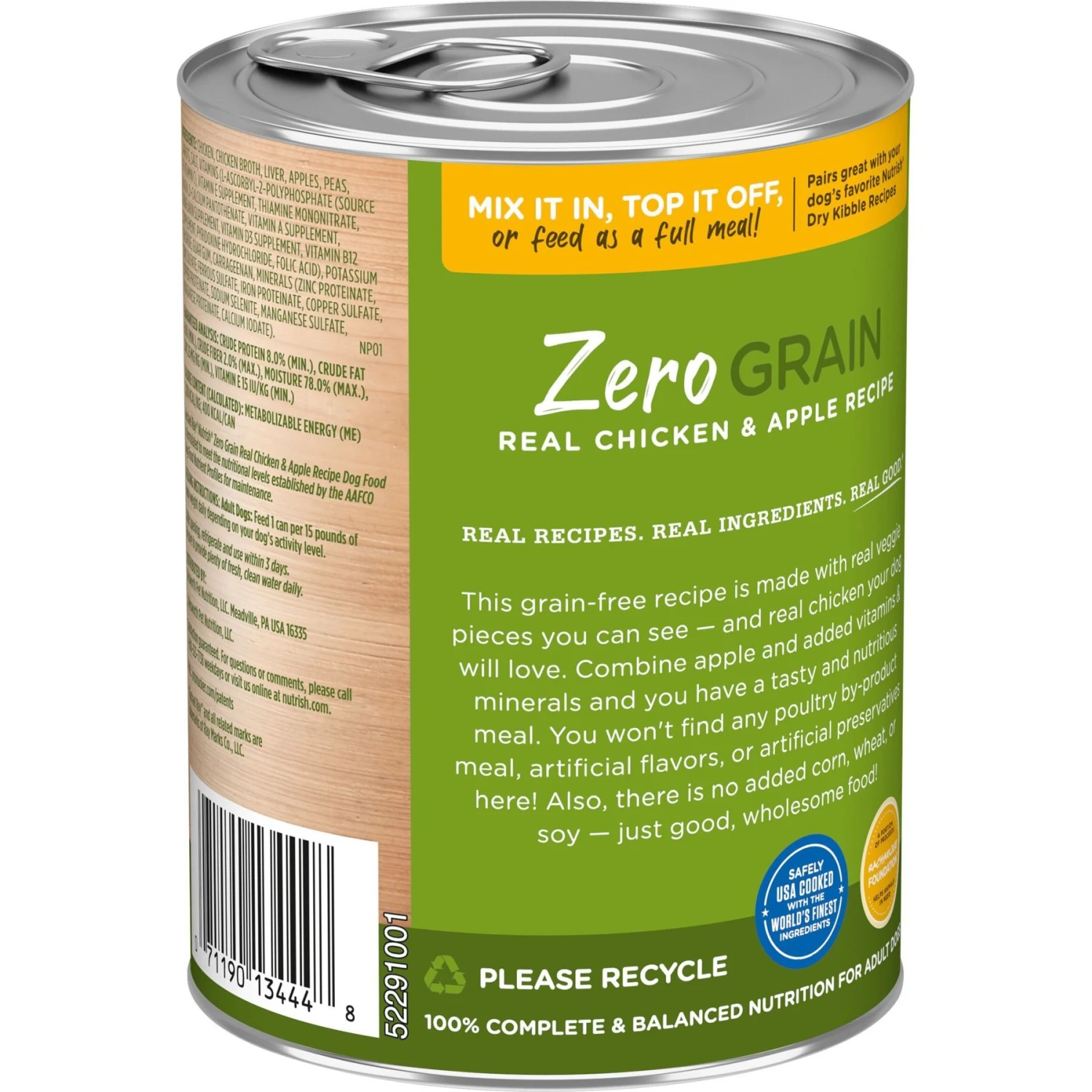 Rachael Ray Nutrish Zero Grain Real Chicken & Apple Recipe Wet Dog Food, 13-oz Can, Case Of 12 2 Rachael Ray Nutrish Zero Grain Real Chicken & Apple Recipe Wet Dog Food, 13-oz Can, Case Of 12 - Image 2