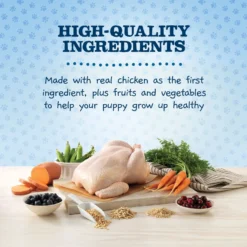 Blue Buffalo Baby Blue Healthy Growth Formula Natural Chicken & Brown Rice Recipe Puppy Dry Food & Blue Buffalo Baby Blue Natural Savory Chicken Puppy Treats, 4-oz Bag -Pawsphoria Sales Store 501858 PT7. AC SS1800 V1648508496