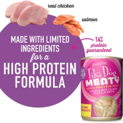 Tiki Dog Meaty Whole Foods Grain-Free Chicken & Salmon Shredded Canned Dog Food, 12-oz, Case Of 8 -Pawsphoria Sales Store 505098 PT3. AC SS1800 V1648595787