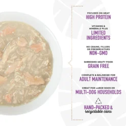 Tiki Dog Meaty Whole Foods Grain-Free Chicken & Salmon Shredded Canned Dog Food, 12-oz, Case Of 8 -Pawsphoria Sales Store 505098 PT4. AC SS1800 V1648615610