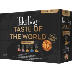 Tiki Dog Taste Of World Variety Pack Grain-Free Chunks In Gravy Canned Dog Food, 12-oz, Case Of 8