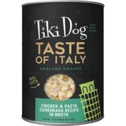 Tiki Dog Taste Of Italy! Grain-Free Chicken & Pasta Carbonara Chunks In Gravy Canned Dog Food, 12-oz, Case Of 8