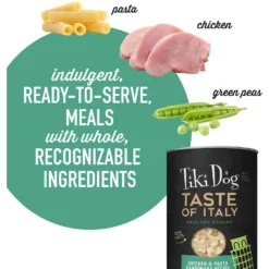 Tiki Dog Taste Of Italy! Grain-Free Chicken & Pasta Carbonara Chunks In Gravy Canned Dog Food, 12-oz, Case Of 8 -Pawsphoria Sales Store 505194 PT3. AC SS1800 V1648582895