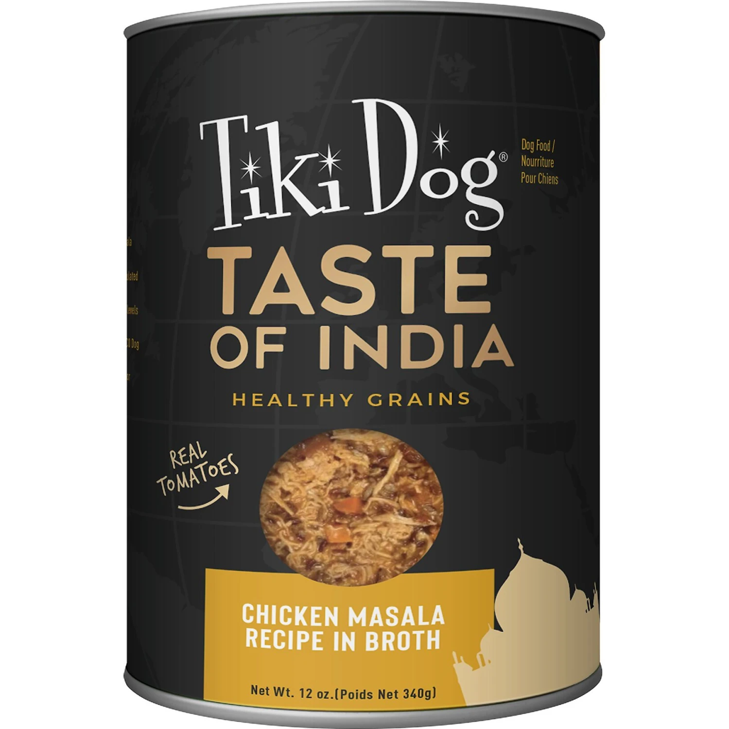 Tiki Dog Taste Of India! Grain-Free Chicken Masala Chunks In Gravy Canned Dog Food, 12-oz, Case Of 8 1 Tiki Dog Taste Of India! Grain-Free Chicken Masala Chunks In Gravy Canned Dog Food, 12-oz, Case Of 8