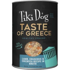 Tiki Dog Taste Of Greece! Grain-Free Lamb Couscous & Chickpea Chunks In Gravy Canned Dog Food