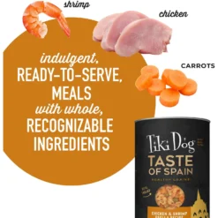 Tiki Dog Taste Of Spain! Grain-Free Chicken & Shrimp Paella Chunks In Gravy Canned Dog Food, 12-oz, Case Of 8 -Pawsphoria Sales Store 505338 PT3. AC SS1800 V1648583186