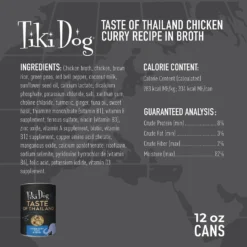 Tiki Dog Taste Of The World Thailand Grain-Free Chicken Curry Chunks In Gravy Canned Dog Food, 12-oz, Case Of 8 10 Tiki Dog Taste Of The World Thailand Grain-Free Chicken Curry Chunks In Gravy Canned Dog Food, 12-oz, Case Of 8 -Pawsphoria Sales Store 505362 PT2. AC SS1800 V1648580190