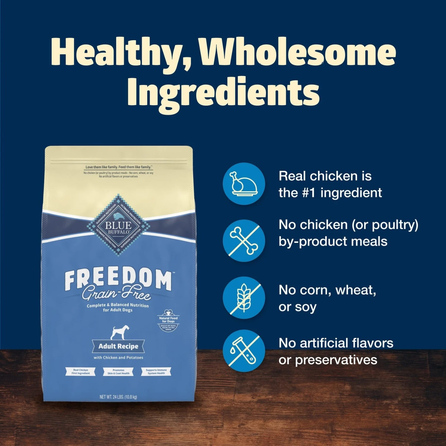 Blue Buffalo Freedom Adult Chicken Recipe Grain-Free Dry Dog Food 5 Blue Buffalo Freedom Adult Chicken Recipe Grain-Free Dry Dog Food - Image 5