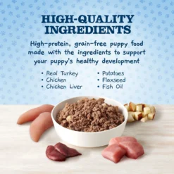 Blue Buffalo Baby Blue Healthy Growth Formula Natural Chicken & Vegetable Recipe Puppy Wet Food, 12.5-oz Cans, Case Of 12 & Blue Buffalo Baby Blue Healthy Growth Formula Grain-Free High Protein Turkey & Potato Recipe Puppy Wet Food, 12.5-oz Cans, Case Of 12 -Pawsphoria Sales Store 515038 PT3. AC SS1800 V1649338631