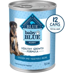 Blue Buffalo Baby Blue Healthy Growth Formula Natural Chicken & Vegetable Recipe Puppy Wet Food, 12.5-oz Cans, Case Of 12 & Blue Buffalo Baby Blue Healthy Growth Formula Grain-Free High Protein Turkey & Potato Recipe Puppy Wet Food, 12.5-oz Cans, Case Of 12 -Pawsphoria Sales Store 515038 PT5. AC SS1800 V1649354494