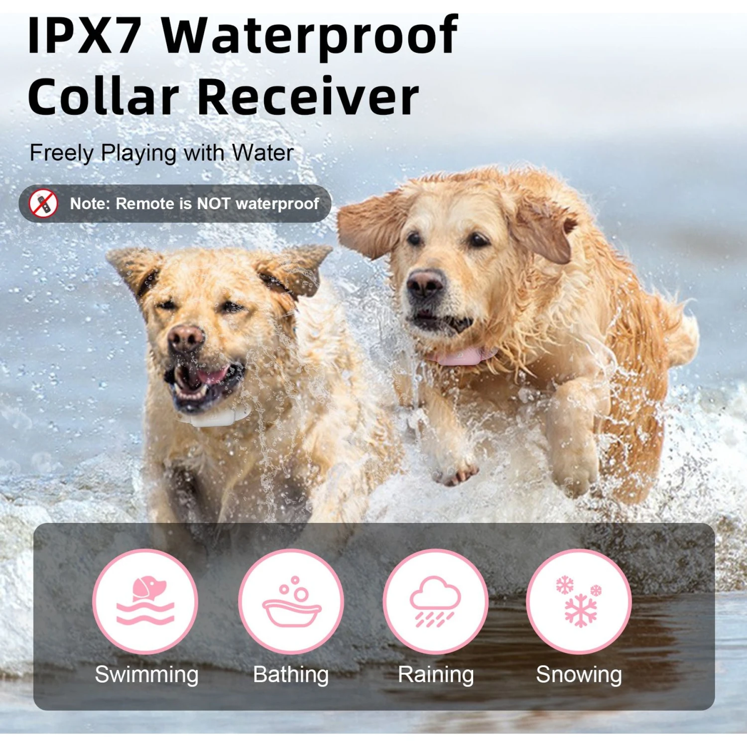 Bousnic Remote Dog Training E-Collar, Pink, 2 Count 3 Bousnic Remote Dog Training E-Collar, Pink, 2 Count - Image 3