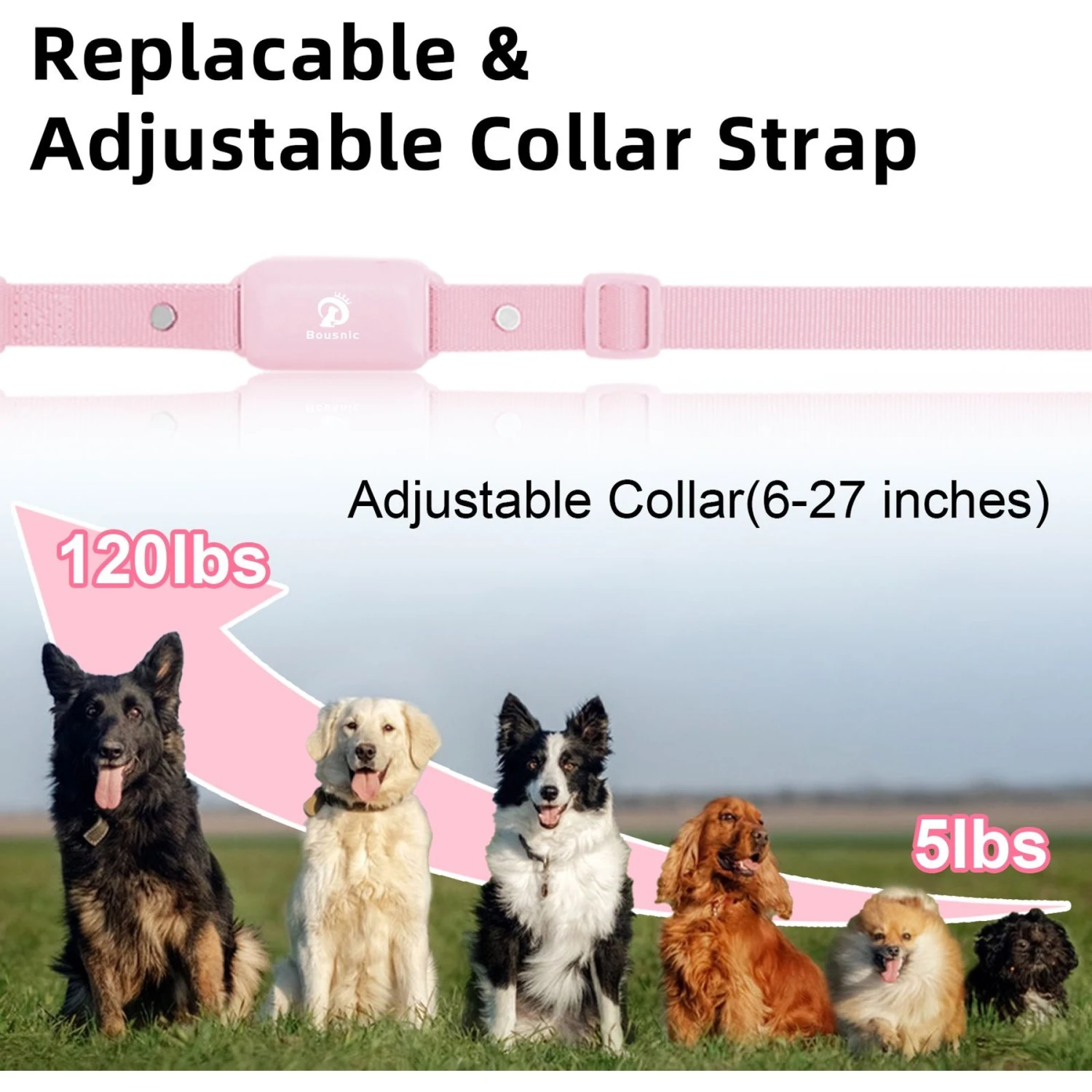 Bousnic Remote Dog Training E-Collar, Pink, 2 Count 6 Bousnic Remote Dog Training E-Collar, Pink, 2 Count - Image 6