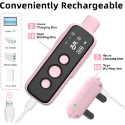 Bousnic Remote Dog Training E-Collar, Pink, 2 Count 13 Bousnic Remote Dog Training E-Collar, Pink, 2 Count -Pawsphoria Sales Store 518374 PT6. AC SS1800 V1697760467