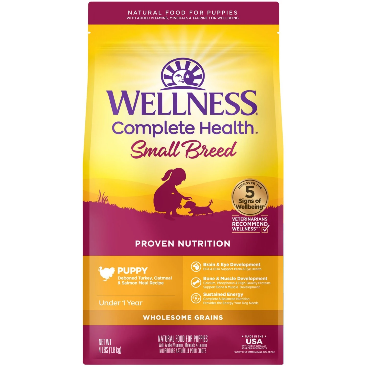 Wellness Small Breed Complete Health Puppy Turkey, Oatmeal & Salmon Meal Recipe Dry Dog Food 1 Wellness Small Breed Complete Health Puppy Turkey, Oatmeal & Salmon Meal Recipe Dry Dog Food