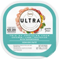 Nutro Ultra Grain-Free Trio Protein Chicken, Lamb & Whitefish Pate With Superfoods Senior Wet Dog Food Trays