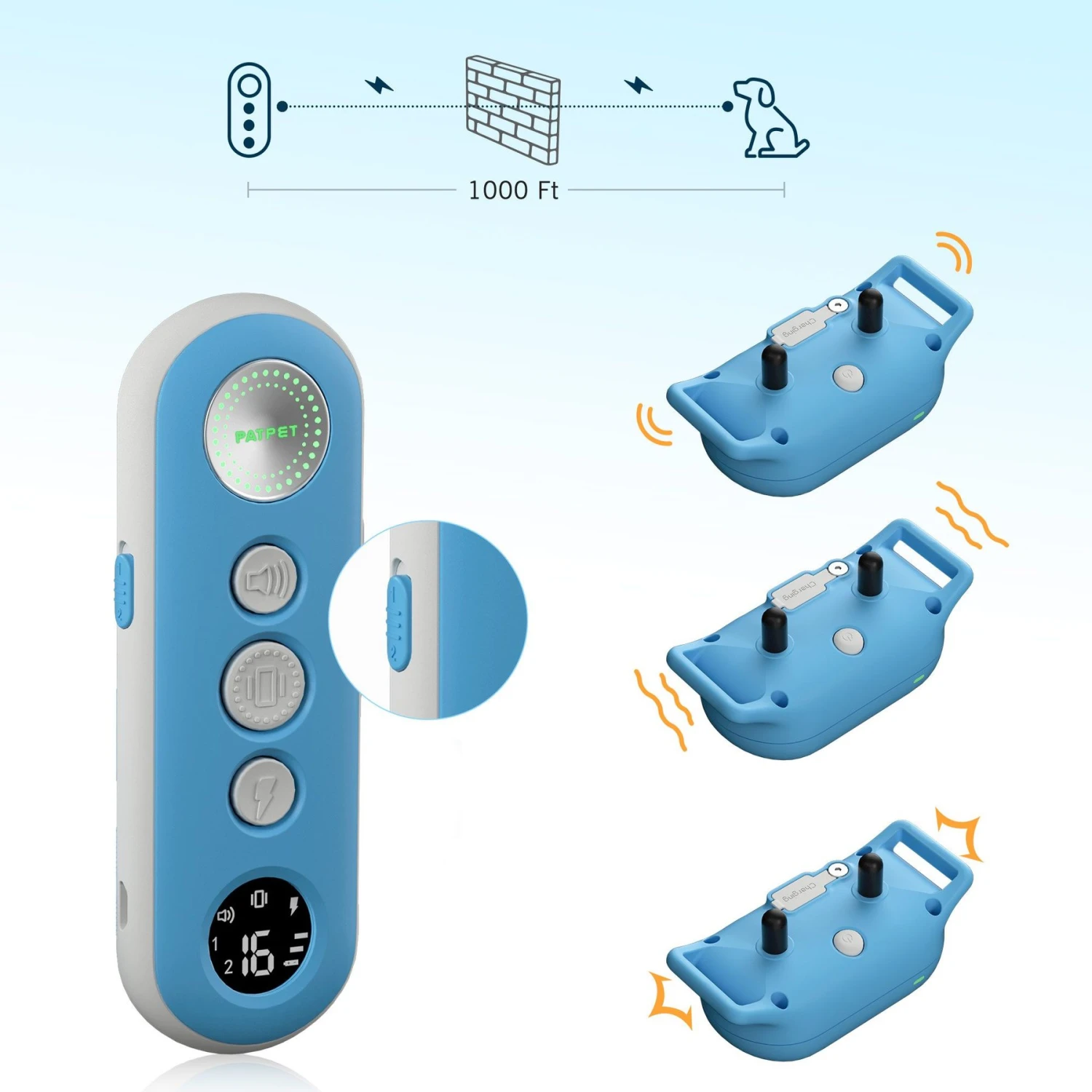 PATPET P680 NFC Pet ID Tag Bark & Remote Dog Training Electric Collar 2 PATPET P680 NFC Pet ID Tag Bark & Remote Dog Training Electric Collar - Image 2