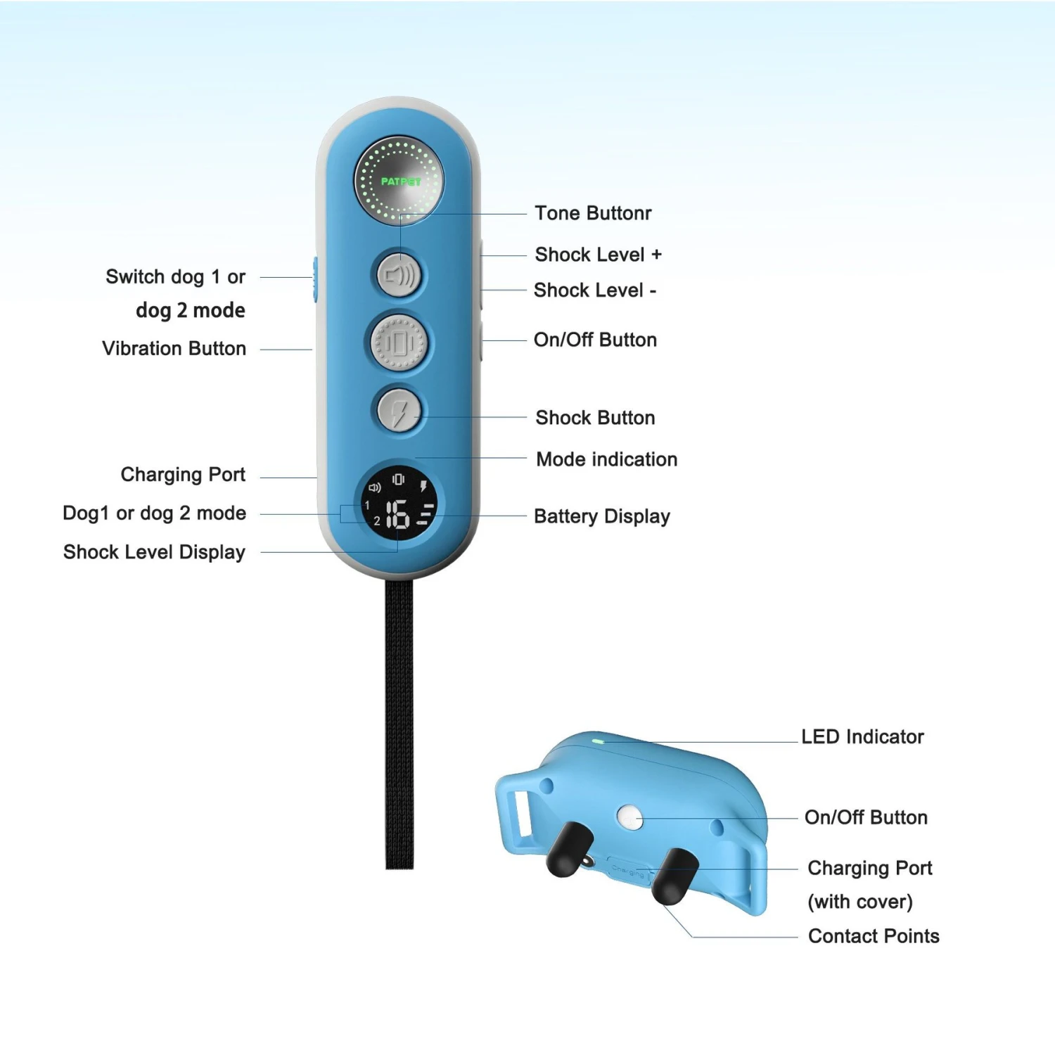 PATPET P680 NFC Pet ID Tag Bark & Remote Dog Training Electric Collar 7 PATPET P680 NFC Pet ID Tag Bark & Remote Dog Training Electric Collar - Image 7