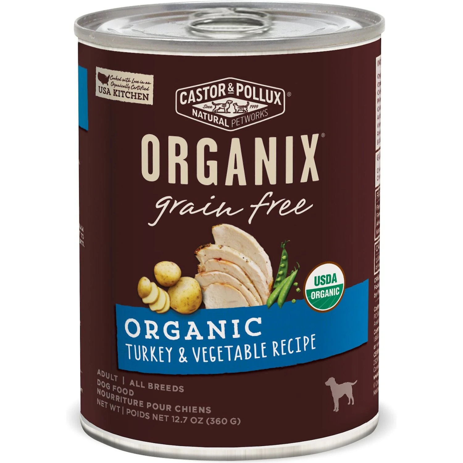Castor & Pollux Organix Grain-Free Organic Turkey & Vegetable Recipe Adult Canned Dog Food 1 Castor & Pollux Organix Grain-Free Organic Turkey & Vegetable Recipe Adult Canned Dog Food