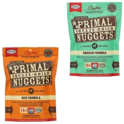 Primal Beef Formula Nuggets Grain-Free Raw Freeze-Dried Dog Food & Primal Chicken Formula Nuggets Grain-Free Raw Freeze-Dried Dog Food