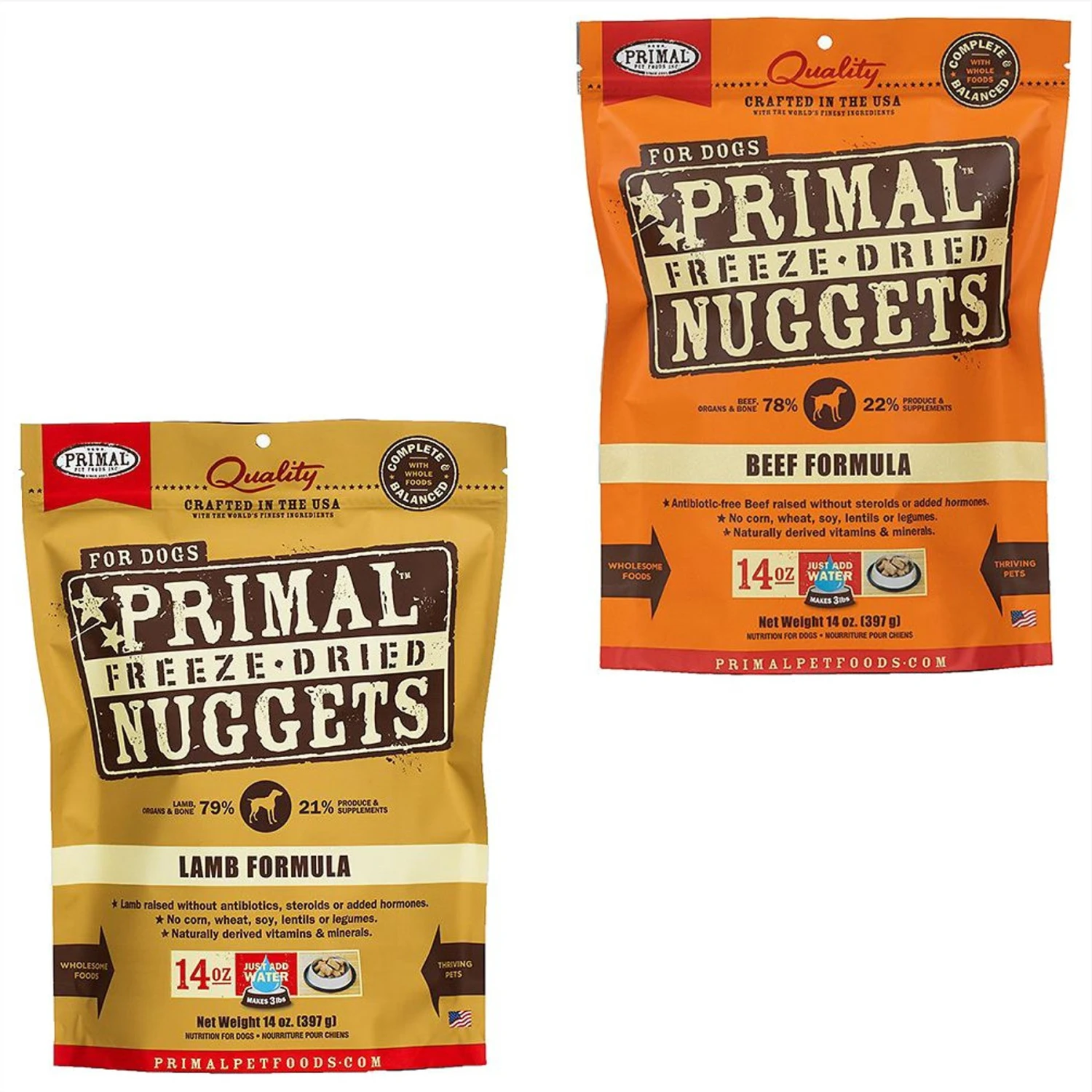 Primal Lamb Formula Nuggets Grain-Free Raw Freeze-Dried Dog Food & Primal Beef Formula Nuggets Grain-Free Raw Freeze-Dried Dog Food 1 Primal Lamb Formula Nuggets Grain-Free Raw Freeze-Dried Dog Food & Primal Beef Formula Nuggets Grain-Free Raw Freeze-Dried Dog Food