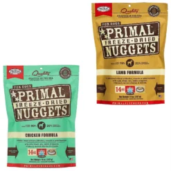 Primal Chicken Formula Nuggets Grain-Free Raw Freeze-Dried Dog Food & Primal Lamb Formula Nuggets Grain-Free Raw Freeze-Dried Dog Food