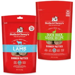 Stella & Chewy's Dandy Lamb Dinner Patties Freeze-Dried Raw Dog Food & Stella & Chewy's Duck Duck Goose Dinner Patties Freeze-Dried Raw Dog Food