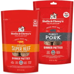 Stella & Chewy's Stella's Super Beef Dinner Patties Freeze-Dried Raw Dog Food & Stella & Chewy's Purely Pork Freeze-Dried Raw Dinner Patties Dog Food